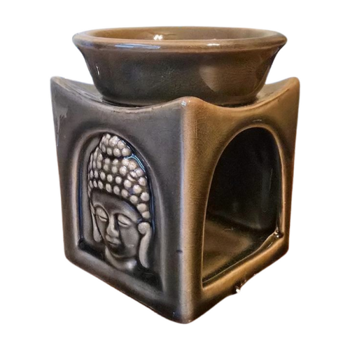 Large Ceramic Oil Burner Asian Motif