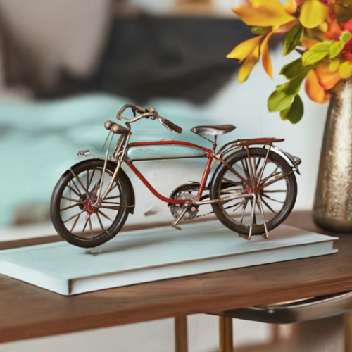 Vintage Bicycle Blue Red Shelf Decor