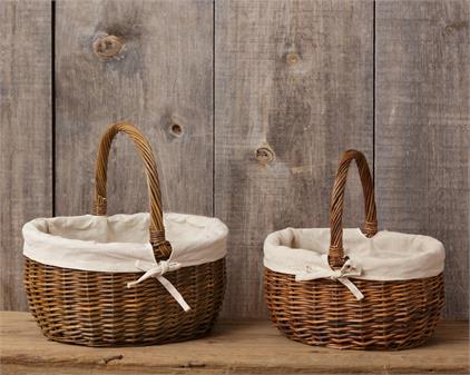 Wicker Basket Pair With Handles