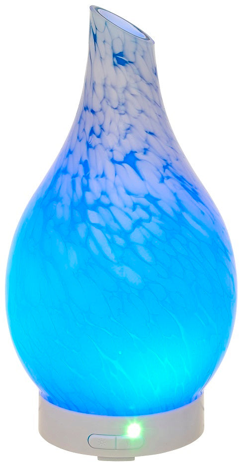 Glass Ultrasonic Diffuser Abstract Patterns Blue 100Ml