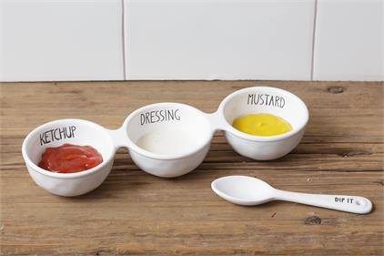 Ceramic Divided Bowl And Spoon Set